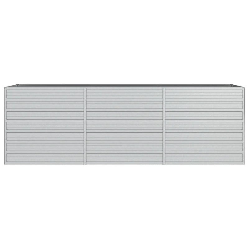 vidaXL Garden Raised Bed 240x80x77 cm Galvanized Steel Silver