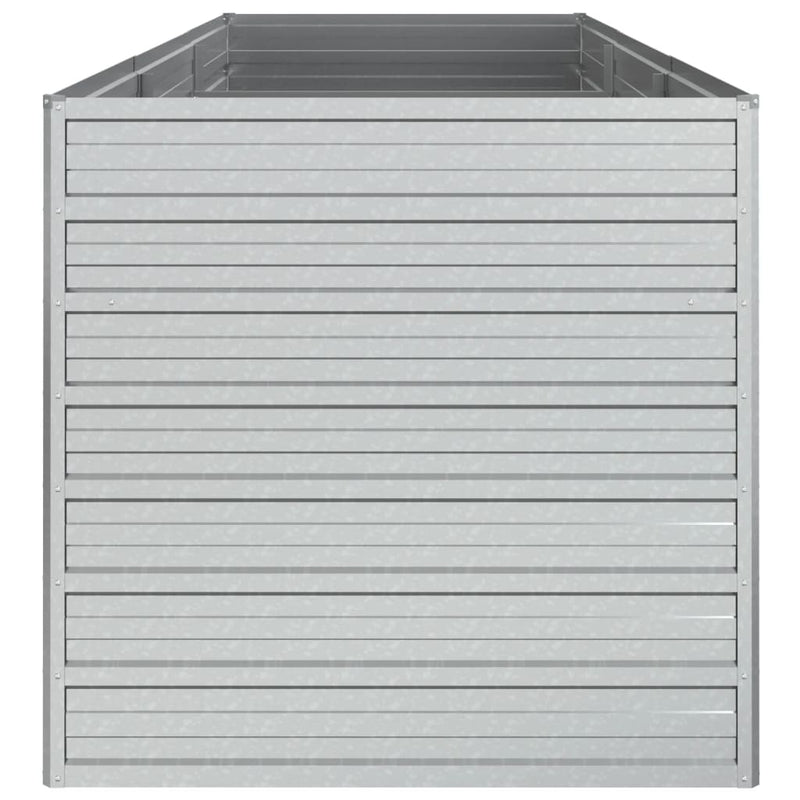 vidaXL Garden Raised Bed 240x80x77 cm Galvanized Steel Silver