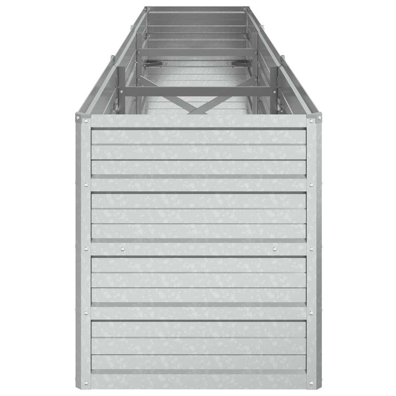 vidaXL Garden Raised Bed 240x40x45 cm Galvanized Steel Silver