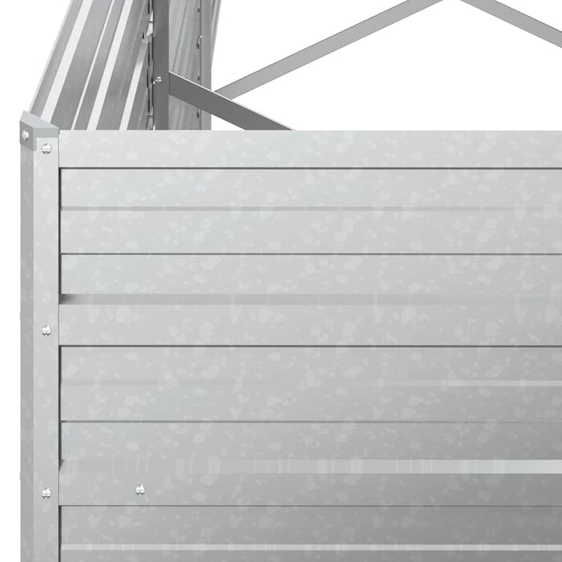 vidaXL Garden Raised Bed 320x80x77 cm Galvanized Steel Silver