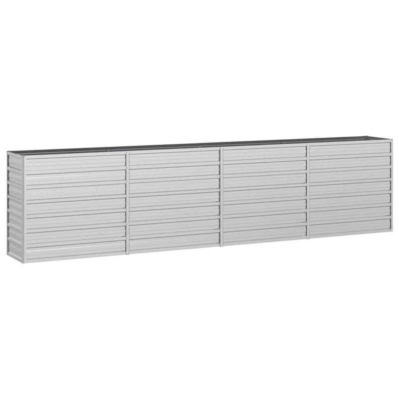 vidaXL Garden Raised Bed 320x40x77 cm Galvanized Steel Silver