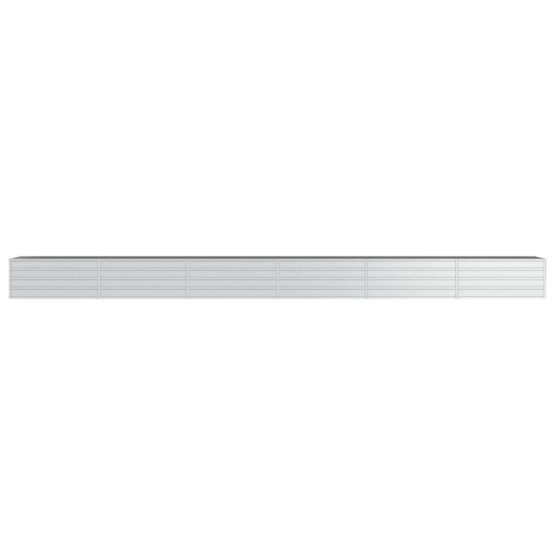 vidaXL Garden Raised Bed 600x80x45 cm Galvanized Steel Silver