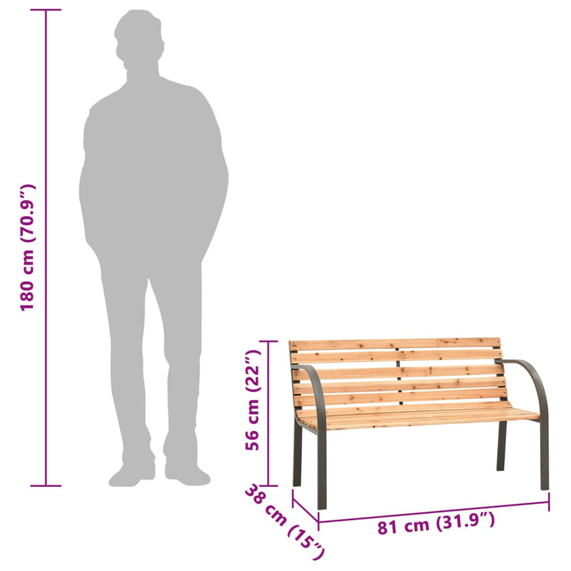 vidaXL Children Garden Bench 81 cm Solid Wood Chinese Fir