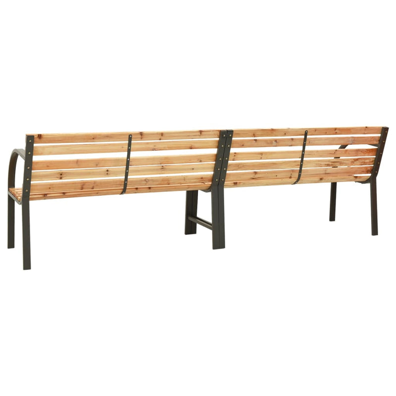 vidaXL Twin Garden Bench 241 cm Solid Wood Chinese Fir