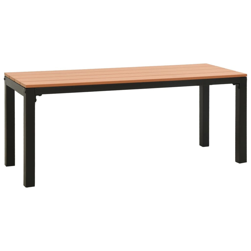 vidaXL Garden Bench 110 cm Steel and WPC Brown and Black