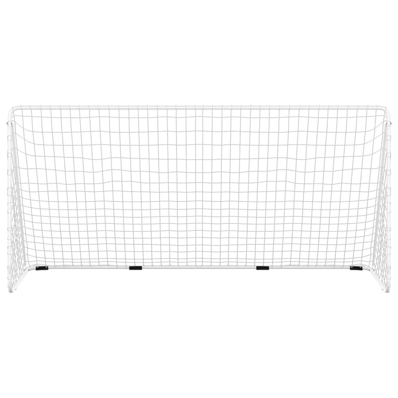 Football Goal with Net White 366x122x182 cm Steel