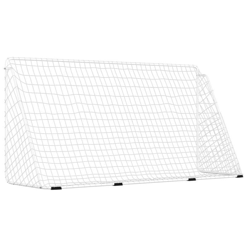 Football Goal with Net White 366x122x182 cm Steel