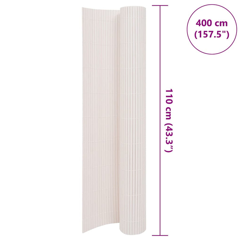 Double-Sided Garden Fence 110x400 cm White