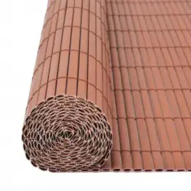 Double-Sided Garden Fence 110x400 cm Brown