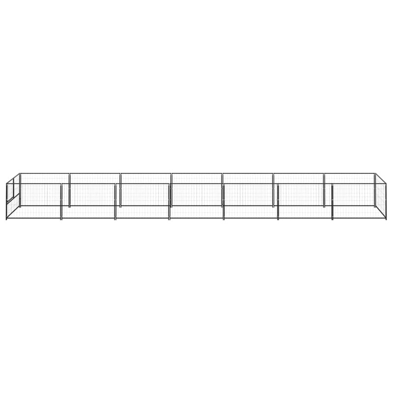 vidaXL Dog Kennel Black 7 m² Steel