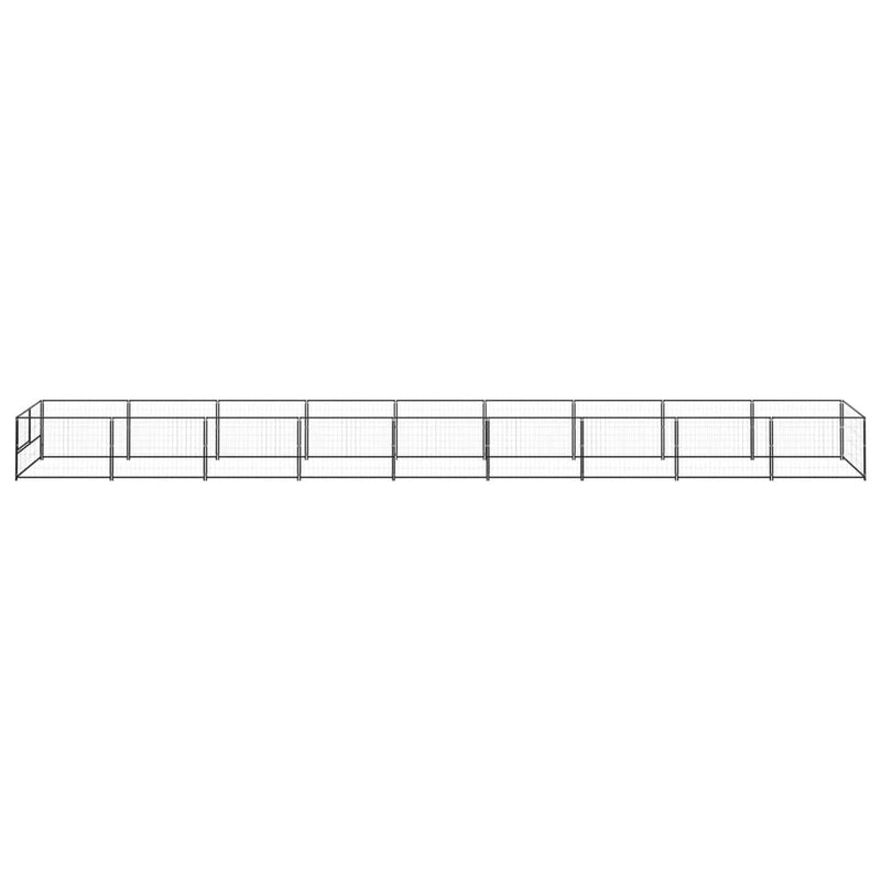 vidaXL Dog Kennel Black 9 m² Steel