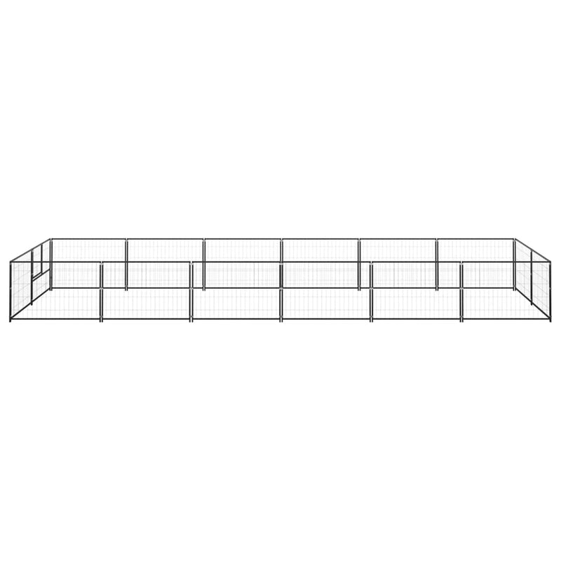 vidaXL Dog Kennel Black 12 m² Steel
