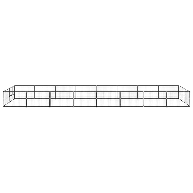 vidaXL Dog Kennel Black 16 m² Steel