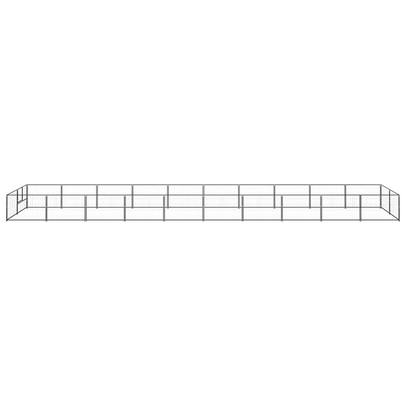 vidaXL Dog Kennel Black 20 m² Steel