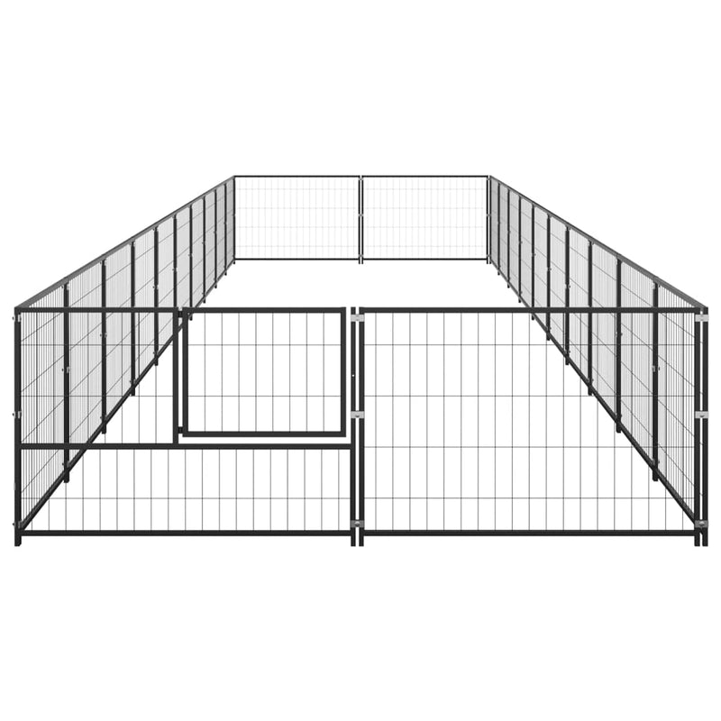 vidaXL Dog Kennel Black 20 m² Steel