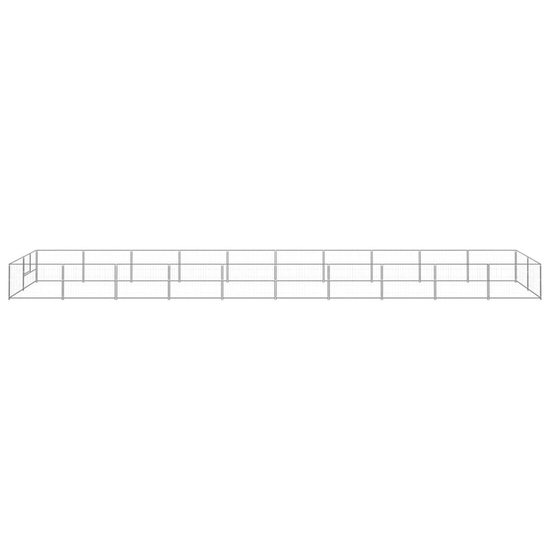 vidaXL Dog Kennel Silver 20 m² Steel