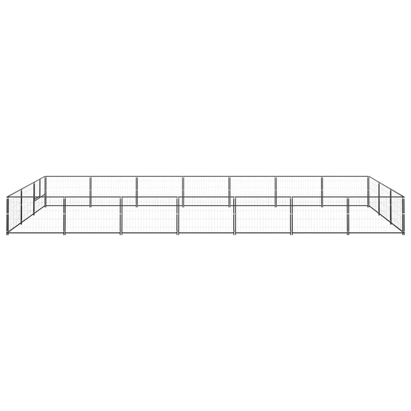 vidaXL Dog Kennel Black 21 m² Steel