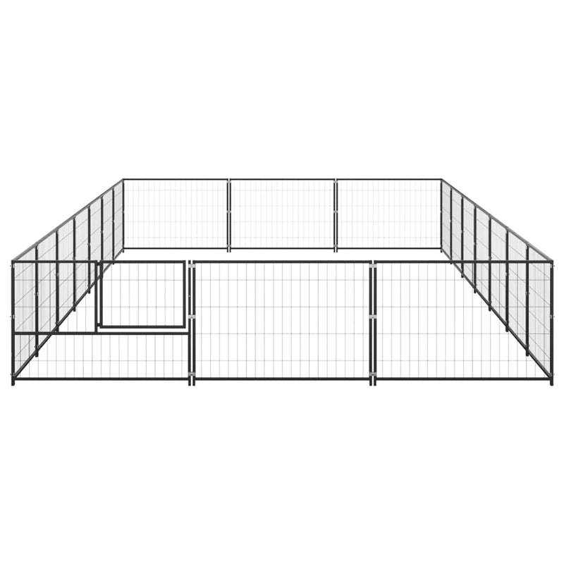 vidaXL Dog Kennel Black 21 m² Steel