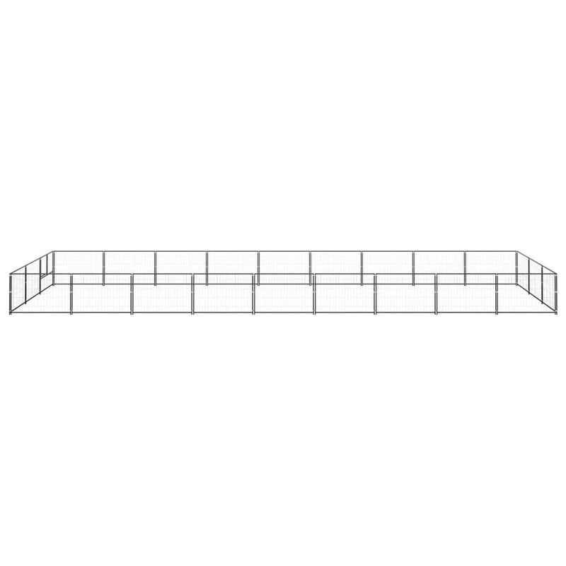 vidaXL Dog Kennel Black 27 m² Steel