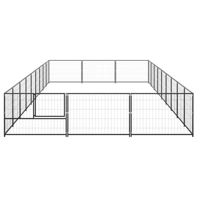 vidaXL Dog Kennel Black 27 m² Steel