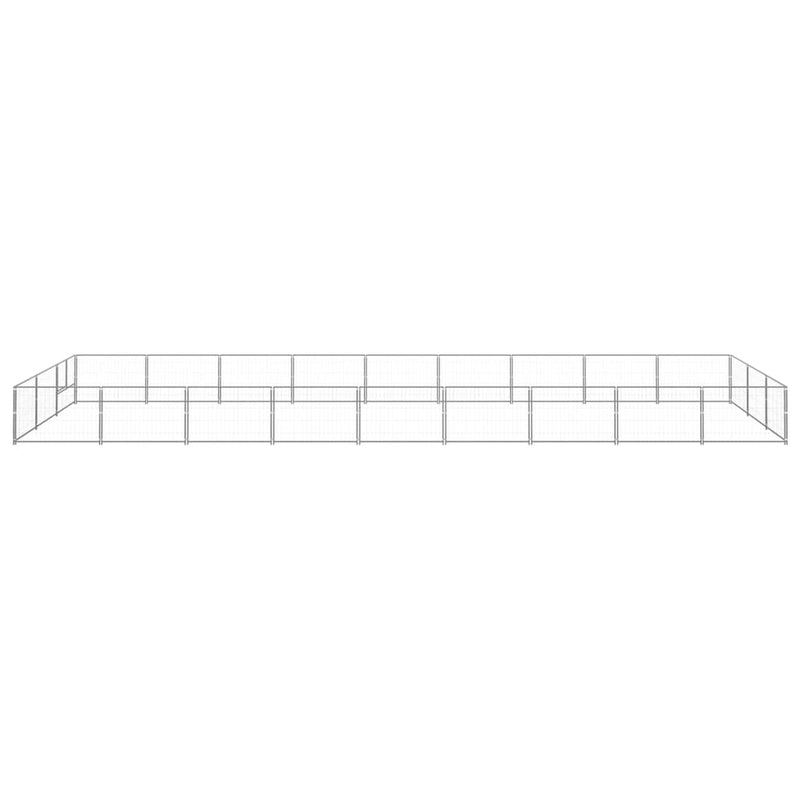 vidaXL Dog Kennel Silver 27 m² Steel
