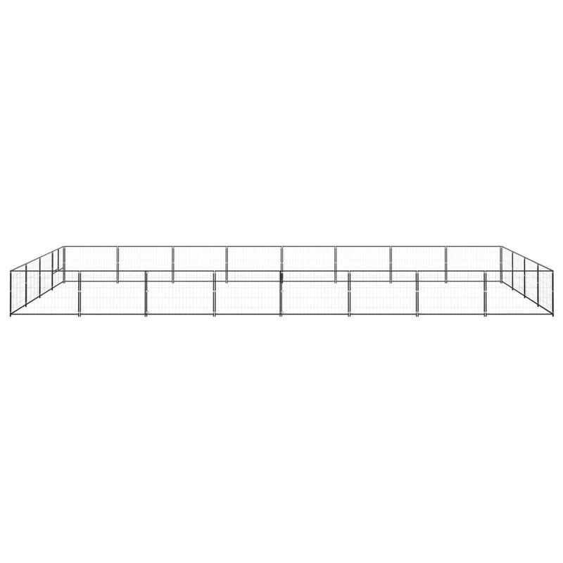 vidaXL Dog Kennel Black 32 m² Steel