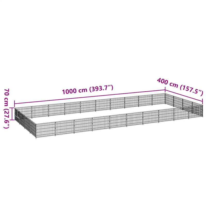 Dog Kennel Silver 40 m² Steel