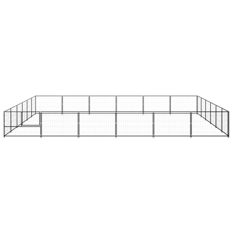 vidaXL Dog Kennel Black 36 m² Steel
