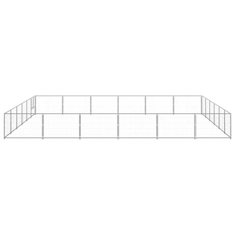 vidaXL Dog Kennel Silver 36 m² Steel