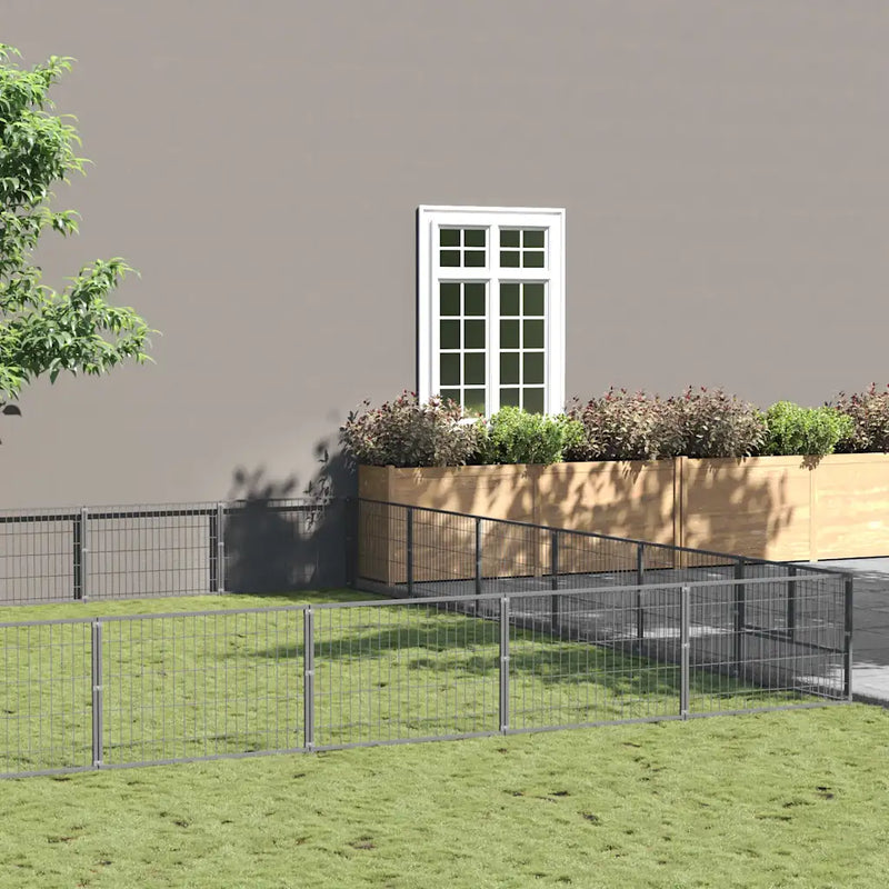 Dog Kennel Silver 48 m² Steel
