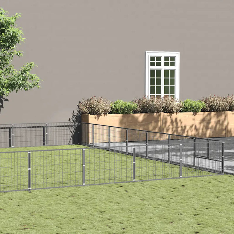 Dog Kennel Silver 49 m² Steel