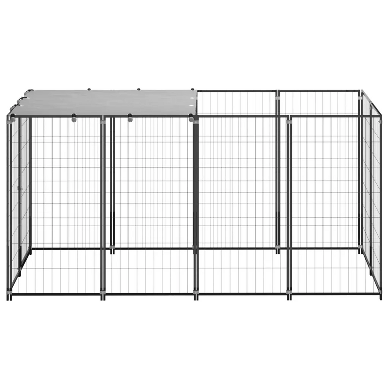 Dog Kennel Black 2.42 m�� Steel