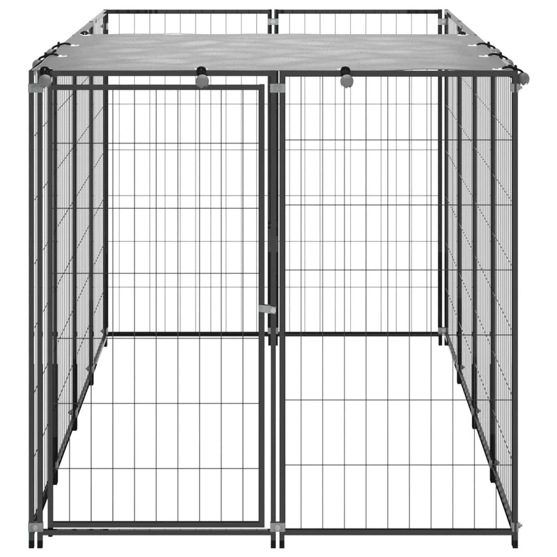 Dog Kennel Black 2.42 m�� Steel