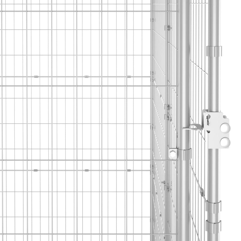 vidaXL Outdoor Dog Kennel Galvanised Steel with Roof 9.68 m²