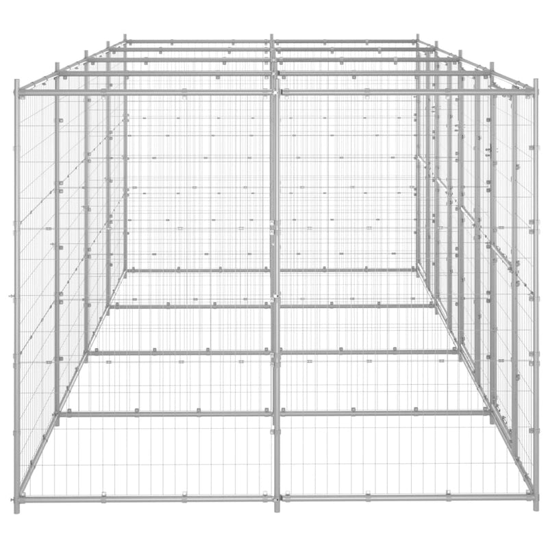 vidaXL Outdoor Dog Kennel Galvanised Steel 9.68 m²