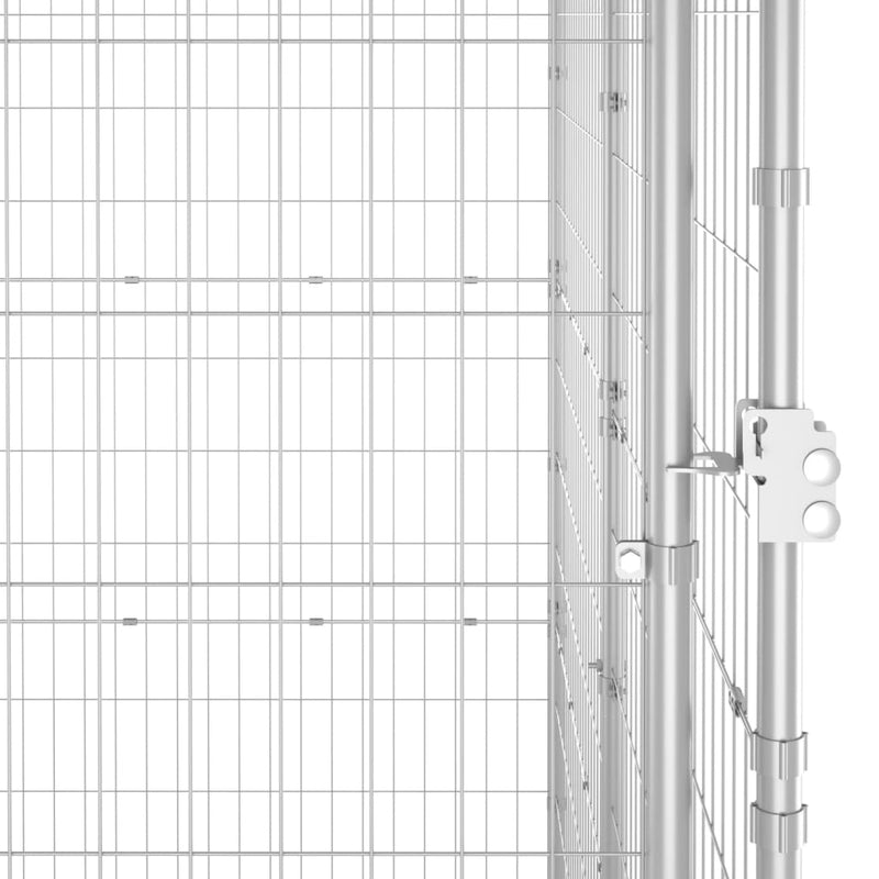 vidaXL Outdoor Dog Kennel Galvanised Steel 14.52 m²