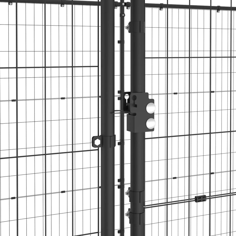 vidaXL Outdoor Dog Kennel Steel with Roof 7.26 m²