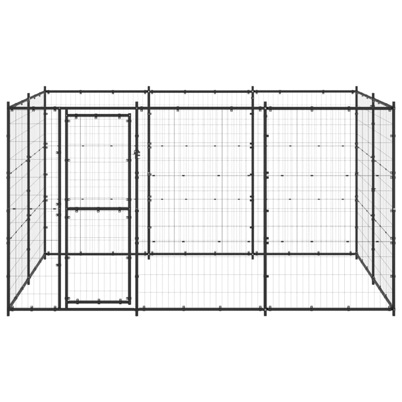 vidaXL Outdoor Dog Kennel Steel 7.26 m²