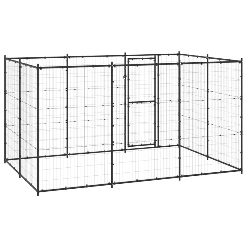 vidaXL Outdoor Dog Kennel Steel 7.26 m²