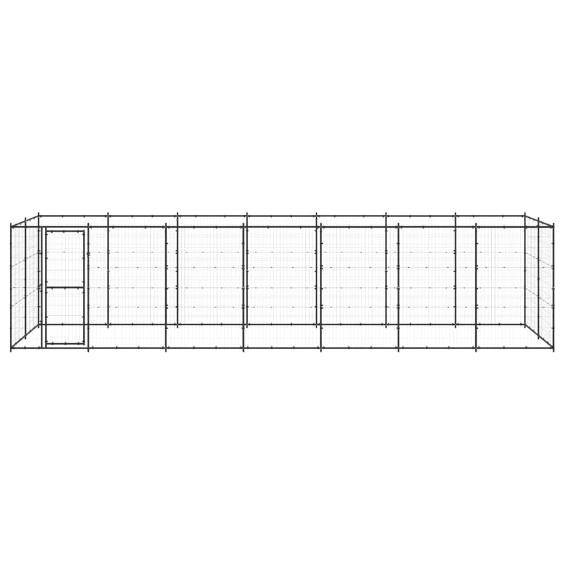 Outdoor Dog Kennel Steel 16.94 m²