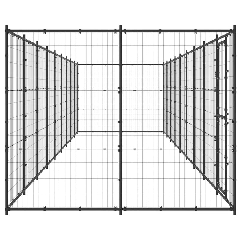 vidaXL Outdoor Dog Kennel Steel 21.78 m²