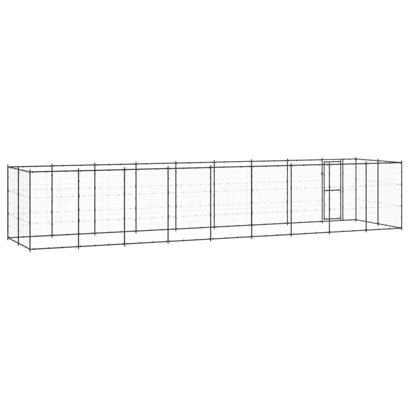 vidaXL Outdoor Dog Kennel Steel 21.78 m²