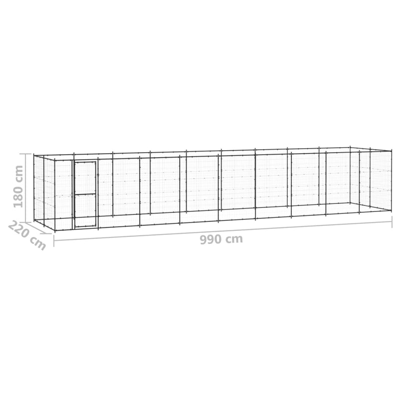 vidaXL Outdoor Dog Kennel Steel 21.78 m²