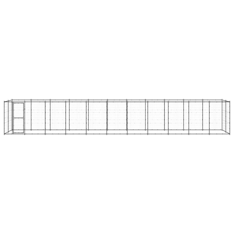 vidaXL Outdoor Dog Kennel Steel 26.62 m²