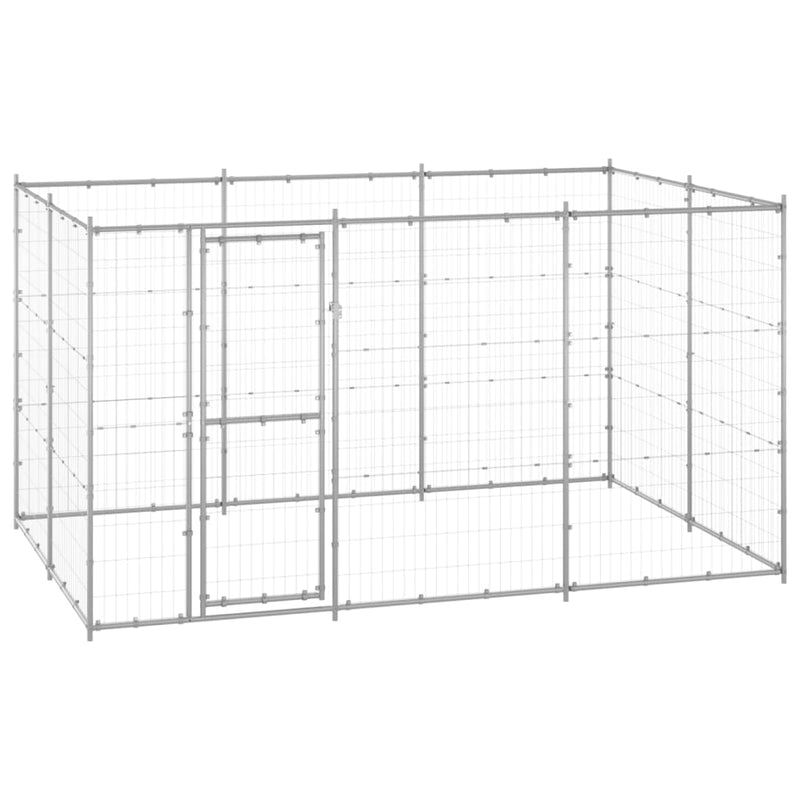 Outdoor Dog Kennel Galvanised Steel 7.26 m²