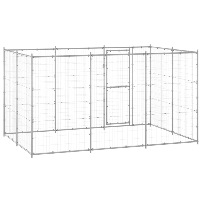 Outdoor Dog Kennel Galvanised Steel 7.26 m²