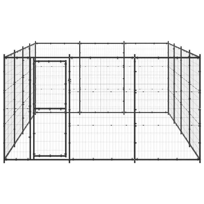 vidaXL Outdoor Dog Kennel Steel 14.52 m²