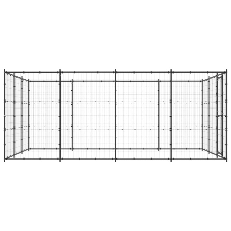 vidaXL Outdoor Dog Kennel Steel 14.52 m²