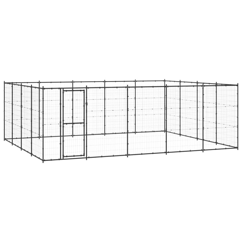 vidaXL Outdoor Dog Kennel Steel 24.2 m²