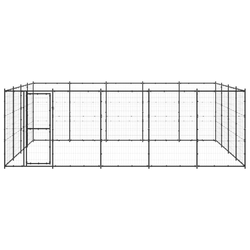 vidaXL Outdoor Dog Kennel Steel 24.2 m²